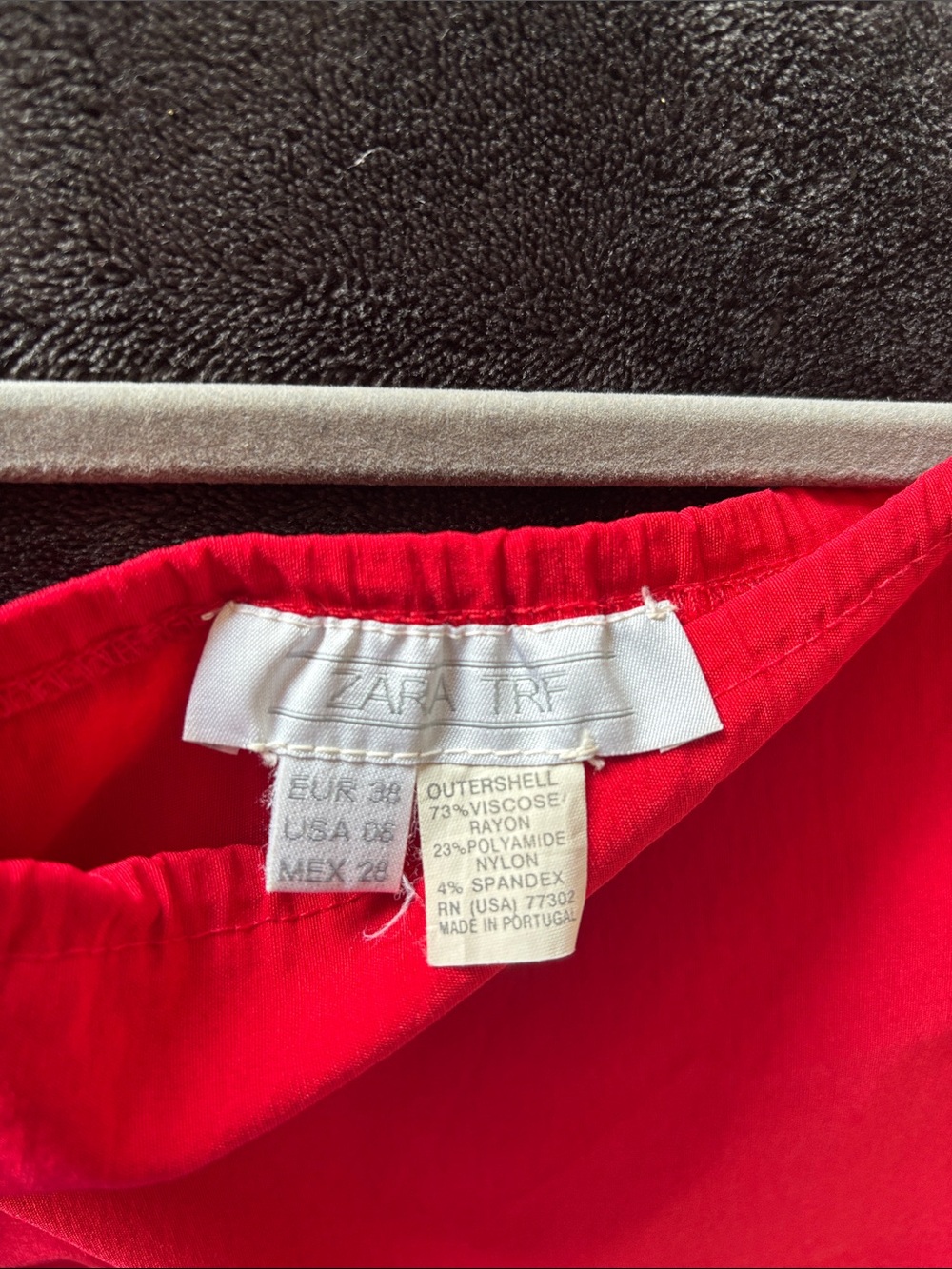 Zara Red Square-Neck Ruffle-Hem Dress - Picture 4 of 6